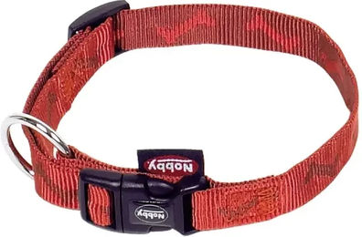 Nobby Pet Soft Bone Hundehalsband aus Nylon in Braun und Rot – Bild 1 von 2