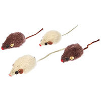 Produktbild von Nobby Plüschspielzeug für Katzen Plüschmaus mit Rassel 5 cm 4 Stück - 4 x 5 cm
