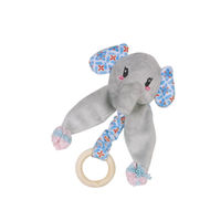 Produktbild von Nobby Plüsch Elefant mit Catnip und Holzring Blau 16 cm
