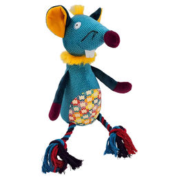 Nobby Plüsch Hundespielzeug Maus mit Seil 41 cm bunt - 41 cm – Bild 1 von 2