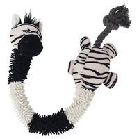 Produktbild von Nobby Plüsch Hundespielzeug Zebra mit Seil und Squeaker für Welpen und Hunde 61 cm
