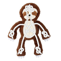 Nobby Plüschfaultier Hundespielzeug mit Seil Braun 34 cm – Bild 1 von 7