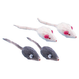 Produktbild von Nobby Plüschmaus Kurzhaar mit Rassel 4er Pack