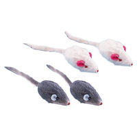 Produktbild von Nobby Plüschmaus Kurzhaar mit Rassel 4er Pack
