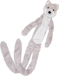 Produktbild von Nobby Plüschspielzeug Wolf für Hunde mit Squeaker und Seil innen 105 cm