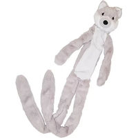 Produktbild von Nobby Plüschspielzeug Wolf für Hunde mit Squeaker und Seil innen 105 cm