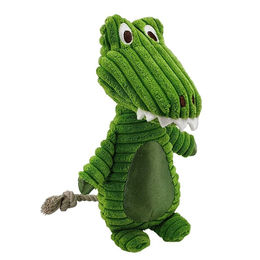 Produktbild von Nobby Plüschtier Krokodil mit Seil und Quietscher für Hunde in Grün 28cm - 1 Stk.
