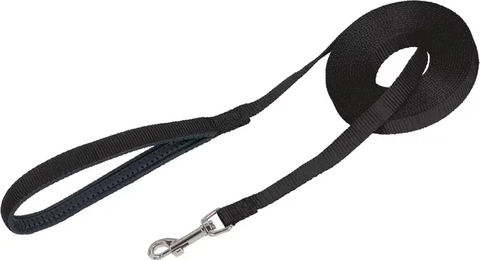 Nobby Schleppleine flach für Hunde aus Nylon Schwarz 500 cm 15 mm - 5 m – Bild 1 von 3