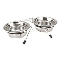 Produktbild von Nobby Silent Diner Doppelnapf aus Edelstahl für Hunde in Silber - 0,25 l