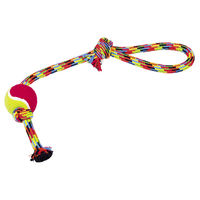 Produktbild von Nobby Spielseil aus Baumwolle mit Tennisball bunt 47 cm - 98 g