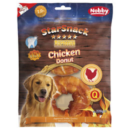 Nobby Starsnack Barbecue Chicken Donut Kausnack mit hohem Fleischanteil 220 g - 2 x 110 g – Bild 1 von 8