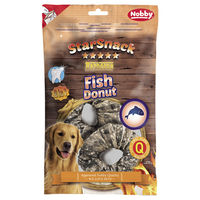 Produktbild von Nobby StarSnack Barbecue Fish Donut Zahnpflege-Snack für Hunde mit Rind und Fisch 10,0 cm Durchmesser - 2 x 110 g