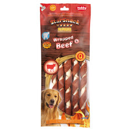 Produktbild von Nobby Starsnack Barbecue Wrapped Beef und Ente Zahnpflege-Snack für Hunde Größe L