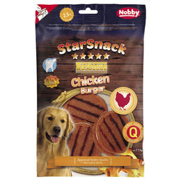 Produktbild von Nobby StarSnack Chicken Burger Kausnack mit Huhn und Rind sowie hohem Fleischanteil 113 g - 3 x 113 g