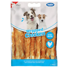 Produktbild von Nobby StarSnack CLASSIC Wrapped Chicken Kausnack für Hunde mit Huhn und Rind sowie hohem Fleischanteil 250 g - 250 g