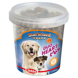Nobby StarSnack Duo Heart Mix Belohnungssnack für Hunde mit Geflügel Lamm und Wild ohne Zucker 500 g - 500 g – Bild 1 von 2