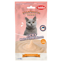 Nobby Starsnack Licky Cat Creme Malt mit Thunfisch und Lachs 5 x 15 g - 5 x 15 g – Bild 1 von 1