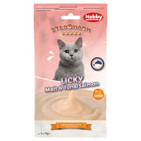Produktbild von Nobby Starsnack Licky Cat Creme Malt mit Thunfisch und Lachs 5 x 15 g - 5 x 15 g