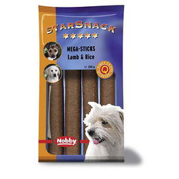 Produktbild von Nobby Starsnack Mega Sticks Lamm & Reis Kausnack für Hunde 200 g - 4 x 200 g
