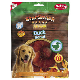 Produktbild von Nobby StarSnack Zahnpflege-Snack Barbecue Duck Donut mit Ente und Rind 220g - 2 x 110 g