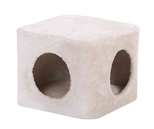 Nobby Starsystem Katzenhöhle De Luxe Kratzbaum aus Plüsch beige 38 x 38 x 30 cm – Bild 1 von 2