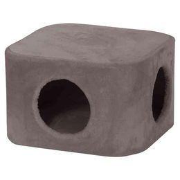 Produktbild von Nobby Starsystem Katzenhöhle eckig DE LUXE aus Plüsch grau 48 x 48 x 30 cm