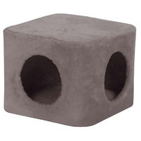 Produktbild von Nobby Starsystem Katzenhöhle Eckig De Luxe aus Plüsch Grau Beige 38 x 38 x 30 cm