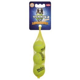 Nobby Tennisball mit Squeaker für Hunde Mini XS im 3er Netz – Bild 1 von 5