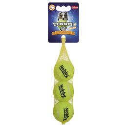 Nobby Tennisball mit Squeaker für kleine Hunde Größe S 3er Netz – Bild 1 von 5