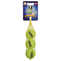 Produktbild von Nobby Tennisball mit Squeaker für kleine Hunde Größe S 3er Netz