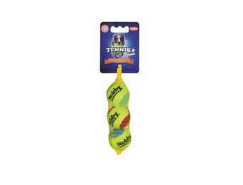 Nobby Tennisball mit Squeaker für Zahnpflege XS 3er Netz Gelb – Bild 1 von 4