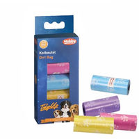 Produktbild von Nobby TidyUp Kotbeutel für Hunde mit Pfotendruck in Pastellfarben 4 Rollen à 15 Beutel - 4 x 15 Stk.