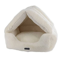 Nobby Tierbett Haus Sora Beige Plüsch Hundebett und Katzenbett – Bild 1 von 8