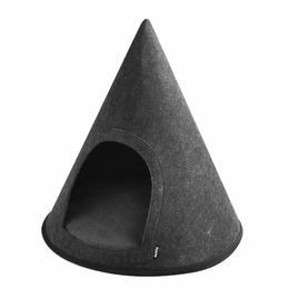 Nobby Tippi Kuschelhöhle aus Filz für Hunde und Katzen Grau Ø 50 x 52 cm – Bild 1 von 4