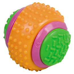 Nobby TPR Baseball Kauspielzeug mit Glocke bunt - 8 cm – Bild 1 von 2