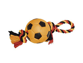 Produktbild von Nobby TPR Fußball Wurfspielzeug mit Wurfschlaufe Bunt für Hunde