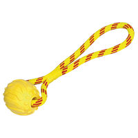 Produktbild von Nobby TPR Schaumball mit Seil für Hunde Gelb 37 cm