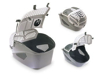 Nobby Transportbox Avior aus Kunststoff grau für Hunde und Welpen – Bild 1 von 3