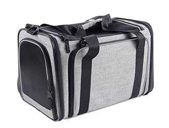 Nobby Transportbox Extend grau für kleine Hunde aus Mikrofaser 45 x 28 x 28 cm – Bild 1 von 8