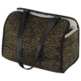 Produktbild von Nobby Transportbox Leo Leopard Braun aus Plüsch für kleine Hunde