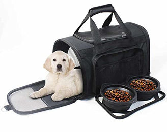 Nobby Transportbox Nador Schwarz für kleine Hunde aus Silikon Größe L – Bild 1 von 4