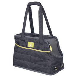Produktbild von Nobby Transportbox Somerset Mini für Hunde aus Mikrofaser Grau Gelb - 5 kg