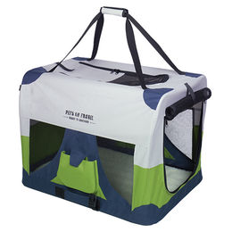 Produktbild von Nobby Transportbox Traveller Fashion für Hunde aus Nylon Größe S Grau Blau Grün Bunt