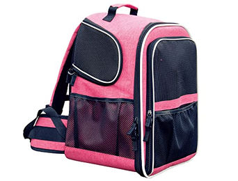 Nobby Transportrucksack Extend Pink für kleine Hunde mit Utensilienfach aus Mikrofaser – Bild 1 von 10
