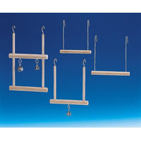 Produktbild von Nobby Trapezschaukel mit Glocke aus Holz für Vögel in Naturfarben