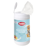Produktbild von Nobby Universal Reinigungstücher für Hunde in der Spenderdose