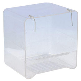 Produktbild von Nobby Vogelbad Tränke aus transparentem Material mit Drahtbügel