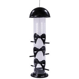 Nobby Vogelfutterspender Futtersäule mit 6 Anflugstangen aus Metall Schwarz Ø 12,5 x 40 cm – Bild 1 von 2