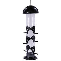 Produktbild von Nobby Vogelfutterspender Futtersäule mit 6 Anflugstangen aus Metall Schwarz Ø 12,5 x 40 cm