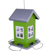 Produktbild von Nobby Vogelhaus Alis grün aus Metall mit 4 Anflugstangen 12 x 12 x 19 cm